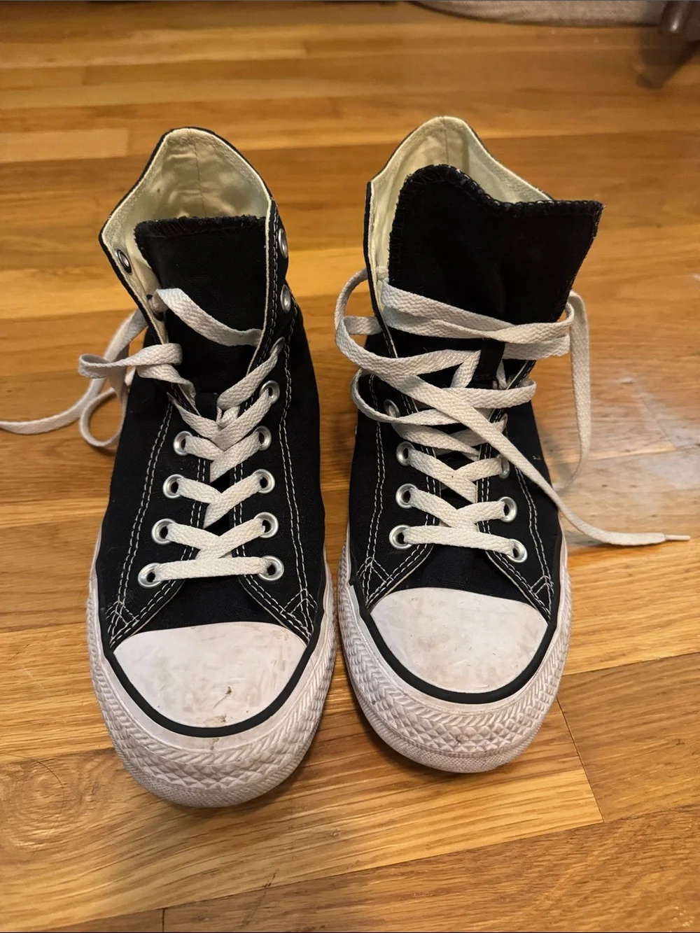 Converse Black and White High Top Sneakers - Picture 3 of 10